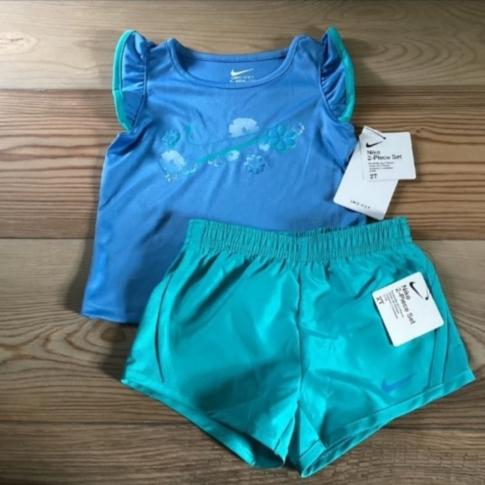 Nike Light Blue Dri-FIT Toddler Top with White Logo